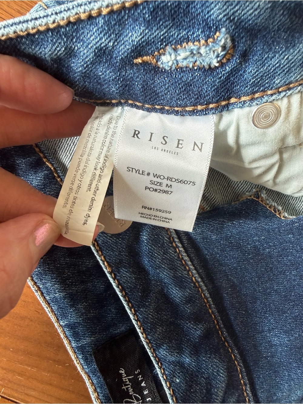 Risen by W.O. Denim Dark Blue Washed Cutoff Jean Shorts - Picture 7 of 14